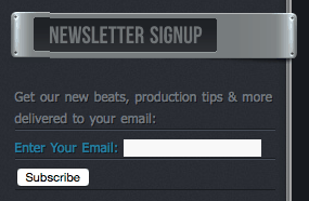 Email Newsletter Signup Example