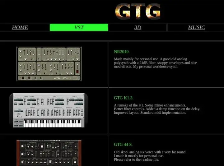 GTG Synths Website
