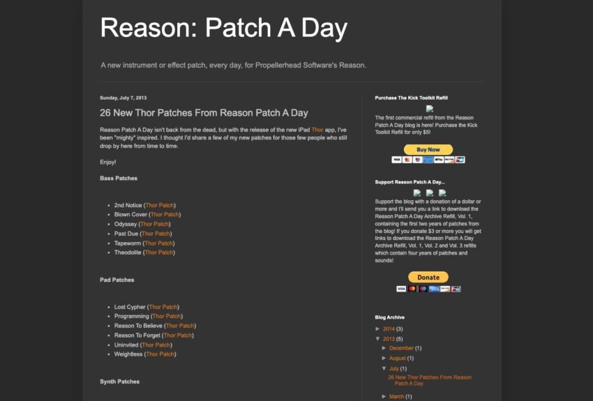 Reason Patch A Day
