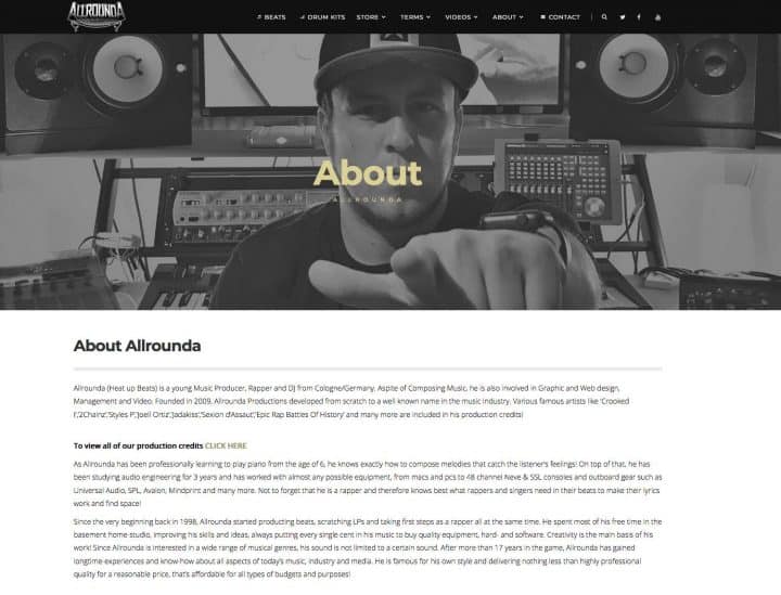 Music Producer About Page - Website Pages Every Music Website Needs