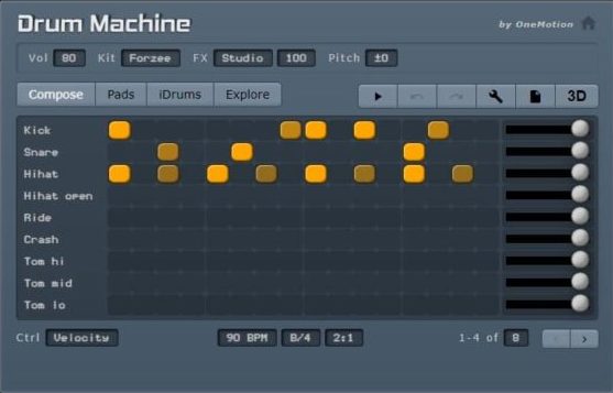 Onemotion Drum Machine - Free Online Sequencer