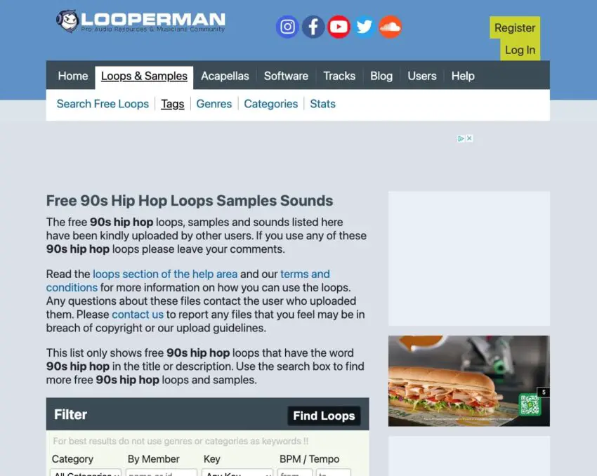 Looperman Free 90s Hip Hop Loops Samples Sounds