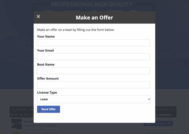 Example of a Make an Offer Form to Negotiate Beat Prices