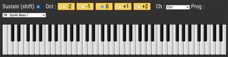 virtual midi piano keyboard for tutorial
