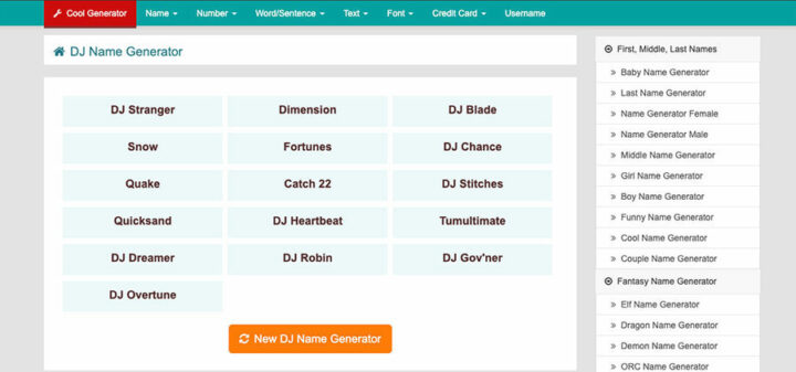 Cool Generator DJ Names | Generate Stage Names