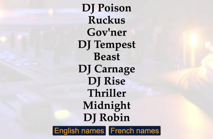 Fantasy Name Generators DJ Name Maker