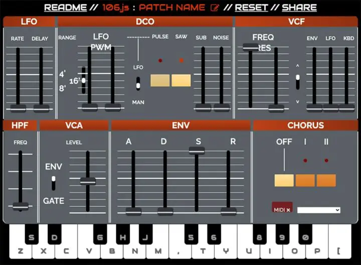 Juno 106 Online Synth