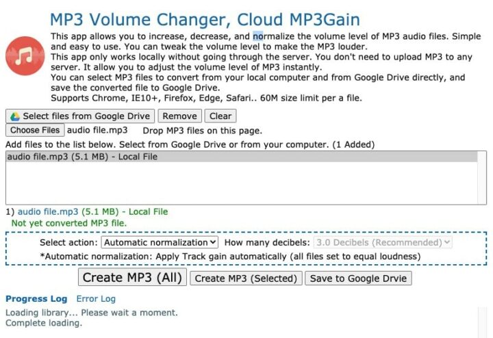 MP3 Gain Volume Changer
