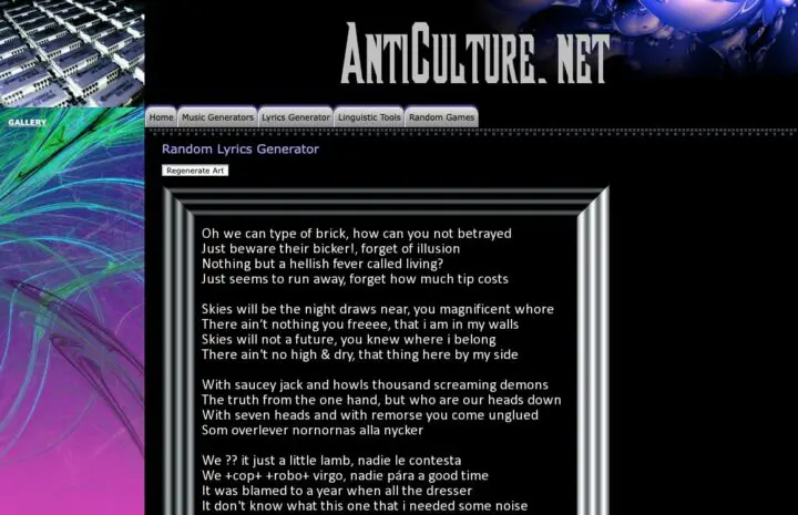 AntiCulture | Song Lyrics Generator