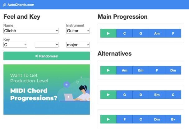 10 FREE Chord Progression Generator Apps ( Piano & Guitar )