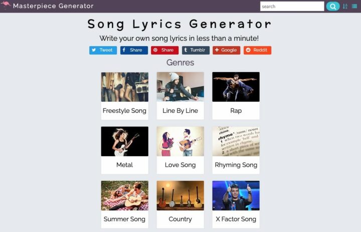 Masterpiece Generator | Masterpiece Generator is A Songwriter Website