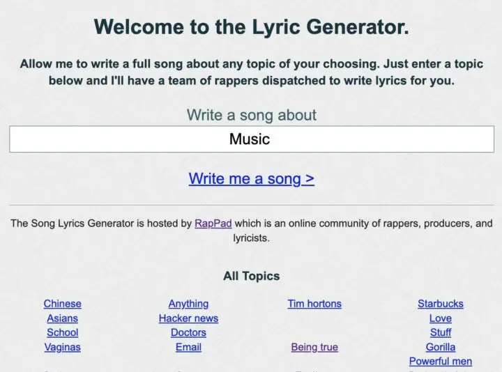RapPad | Song Lyrics Generators