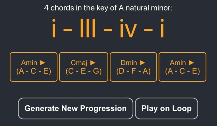 Simple Chord Progression Generator  | Major Chord & Minor Chord