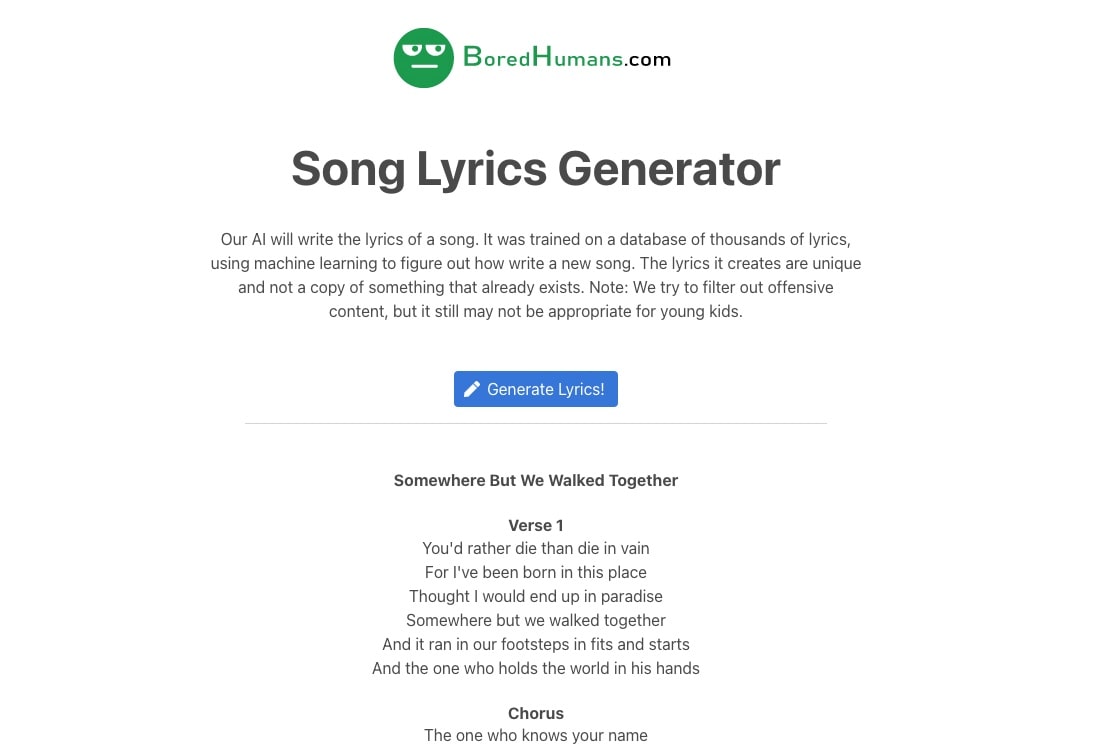 14 FREE Online Song Lyric Generator Apps For Songwriters 