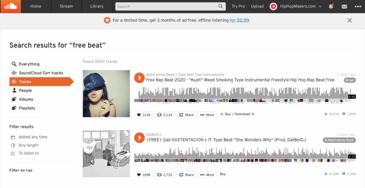 Soundcloud  | Free Hip Hop Beats