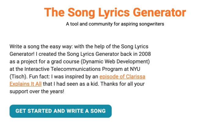 The Song Lyrics Generator