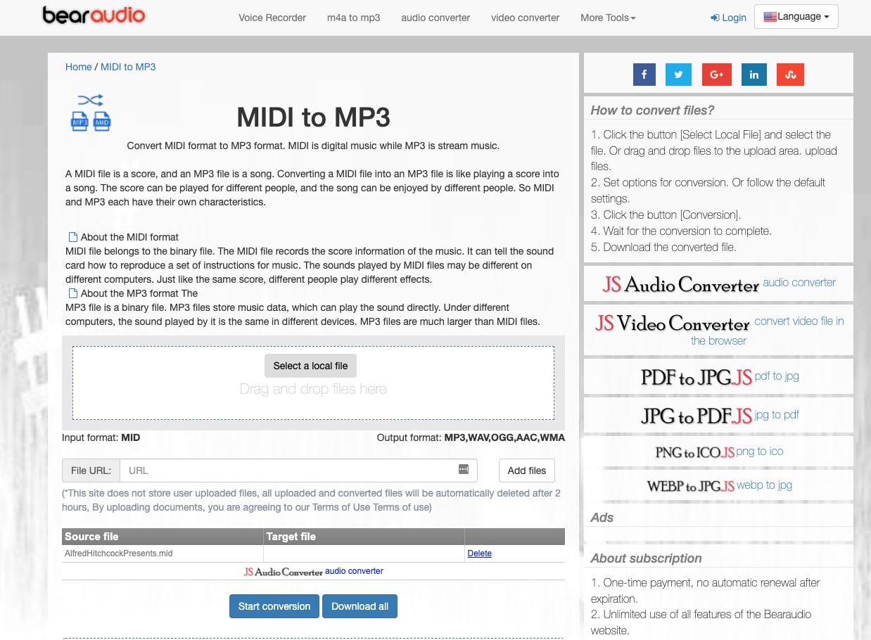 free midi to mp3 converter download