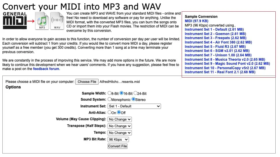 mp3 to midi online converter for free