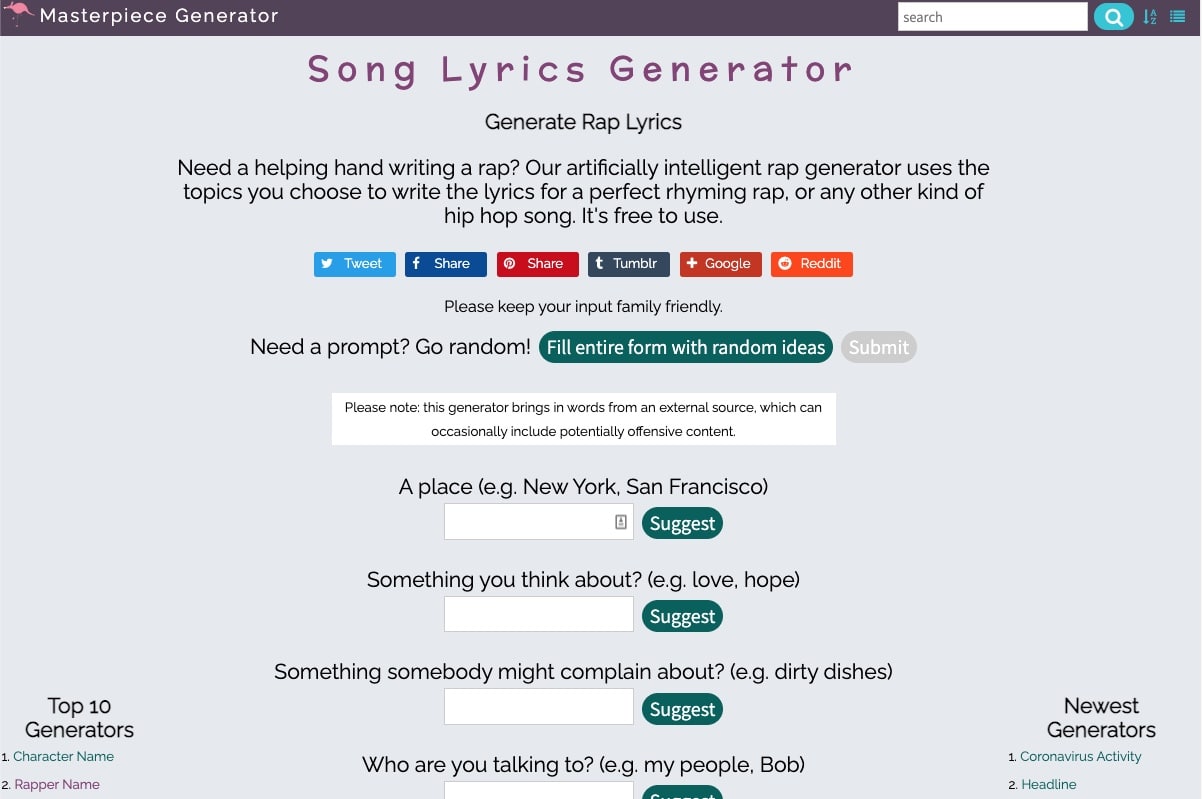 10 Free Rap Generator Apps to Get Rap Lyric Ideas