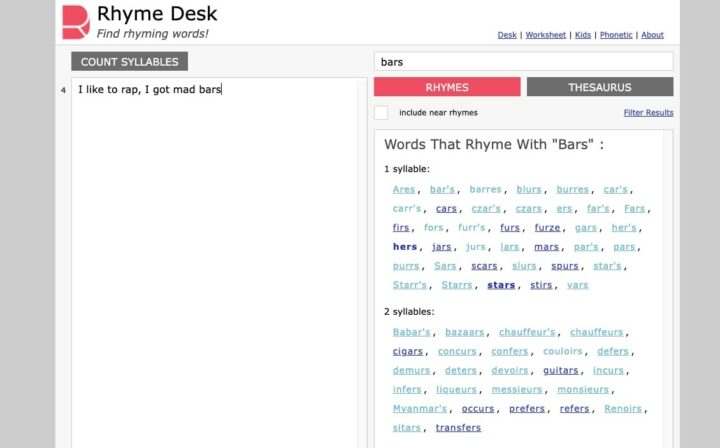 Rhyme Desk 