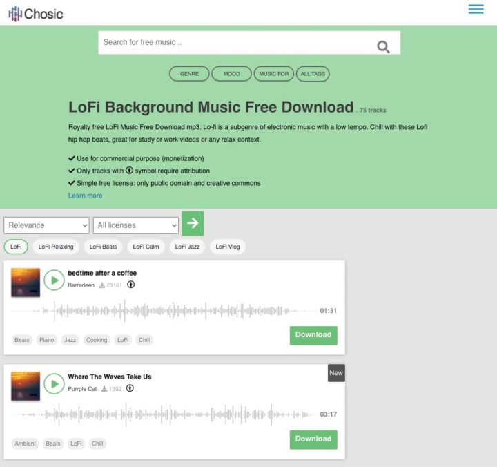 Chosic | Free Lofi Hip Hop Beat Website