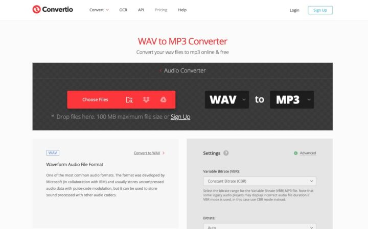 Convertio WAV To MP3 Converter