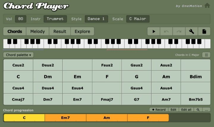 One Motion Chord Player | Chord Progression Generator