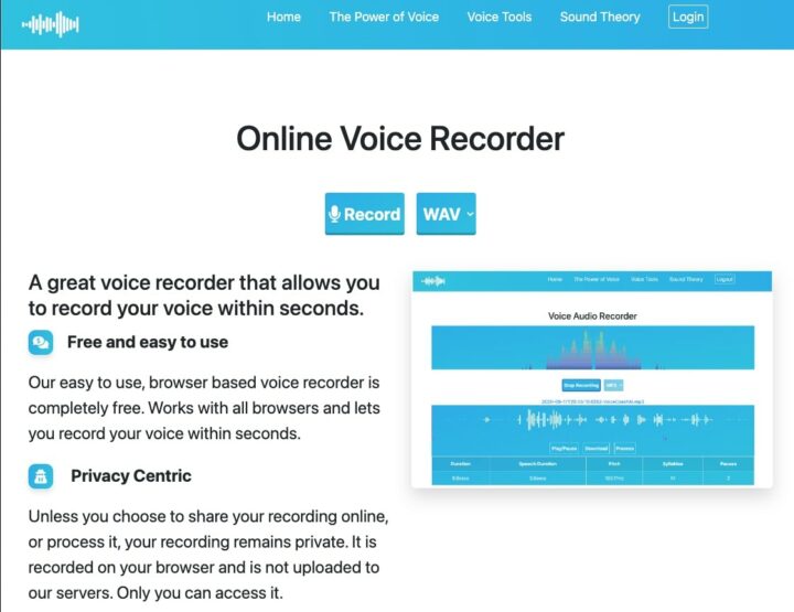 Voice Coach Online Voice Recorder